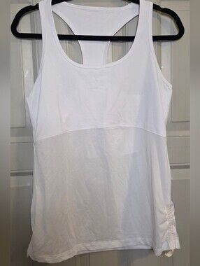 Fabletics - White Racerback Tank Top With Adjustable Sides